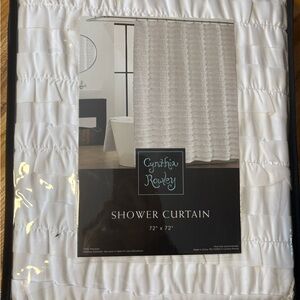 Cynthia Rowley Ruffled White Shower Curtain